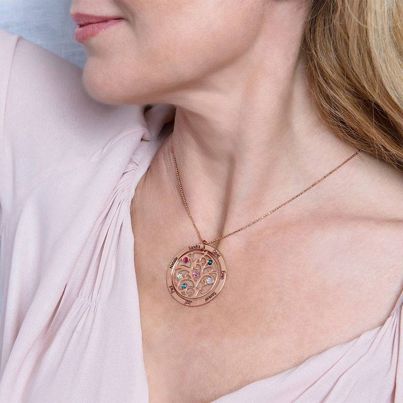 Family Tree Birthstone Necklace with Rose Gold Plating-1 product photo