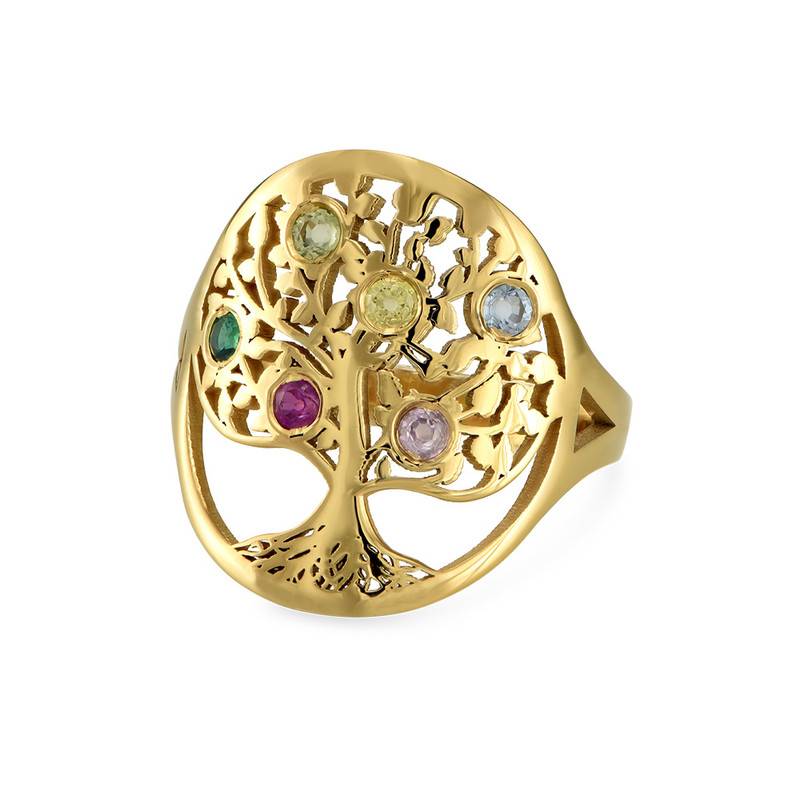 Family Tree Jewelry - Birthstone Ring with Gold Plating-1 product photo