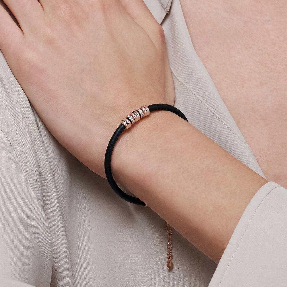 Faux Leather Hugs Bracelet in 18K Rose Gold Plating-3 product photo
