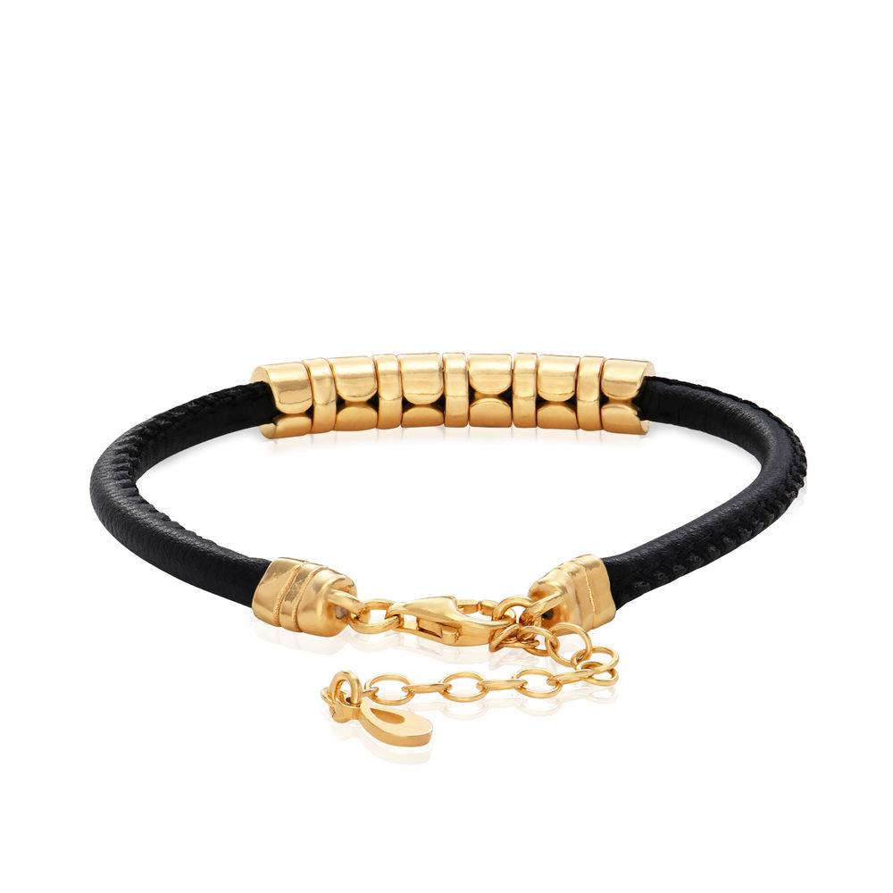 The Vegan-Leather Bracelet with 18K Gold Plated Beads-3 product photo