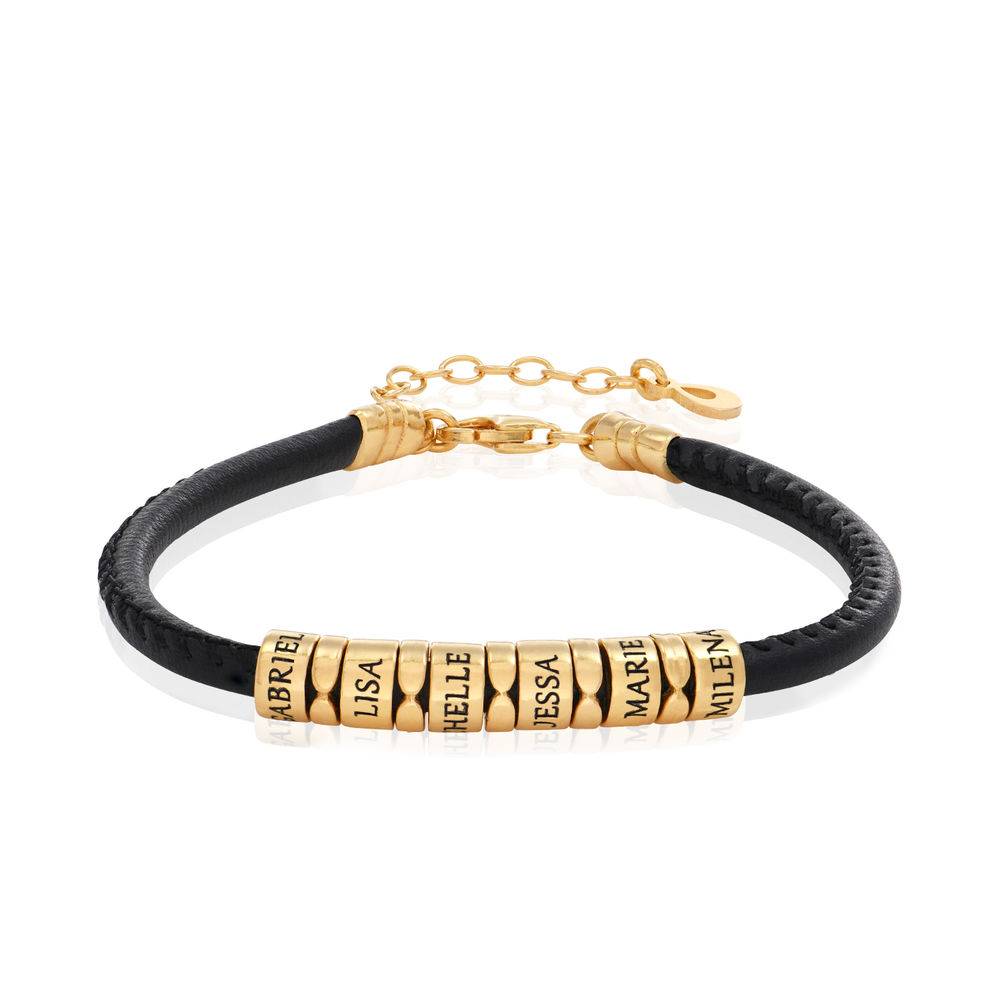 The Vegan-Leather Bracelet with 18K Gold Plated Beads-1 product photo