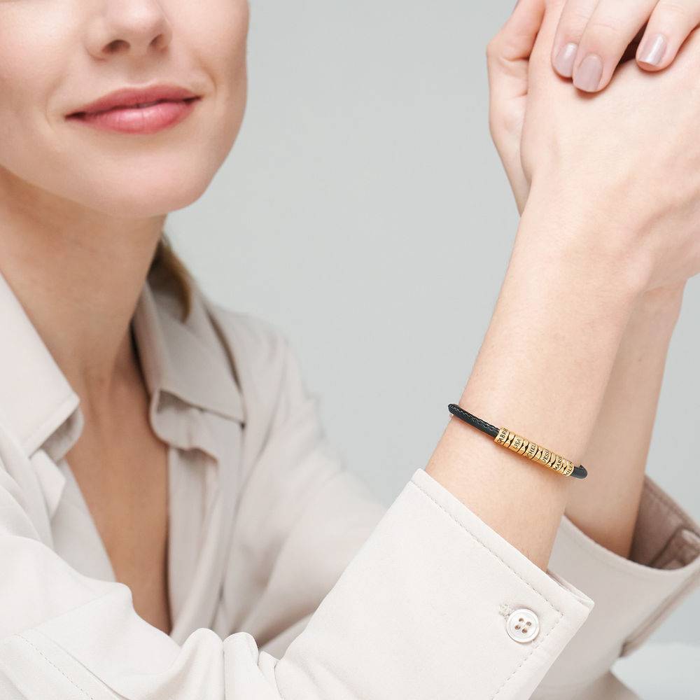The Vegan-Leather Bracelet  with 18K Gold Vermeil Beads-1 product photo