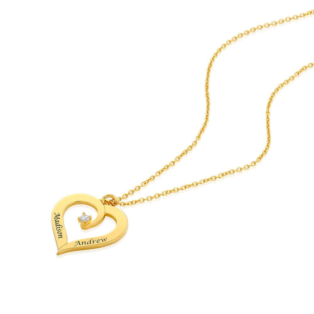 Fine Diamond Custom Heart Necklace in Gold Plating-4 product photo