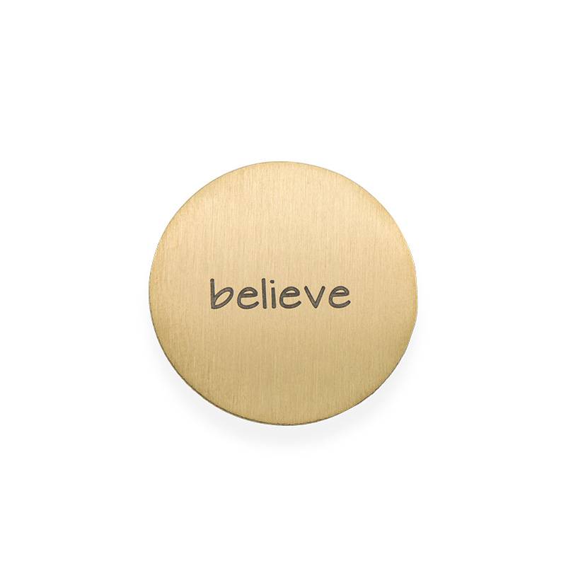 Floating Charm Plate - Engraved Gold Plated Disc Floating Charm Plate - Engraved Gold Plated Disc product photo
