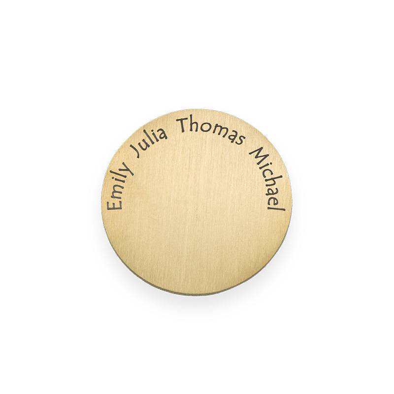 Floating Locket Plate - Gold Plated Disc with Engraved Names-1 product photo