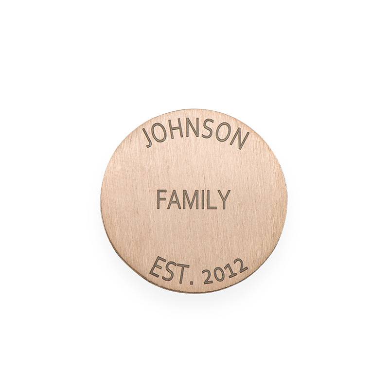Floating Locket Plate - Rose Gold Plated Disc with Engraving-1 product photo