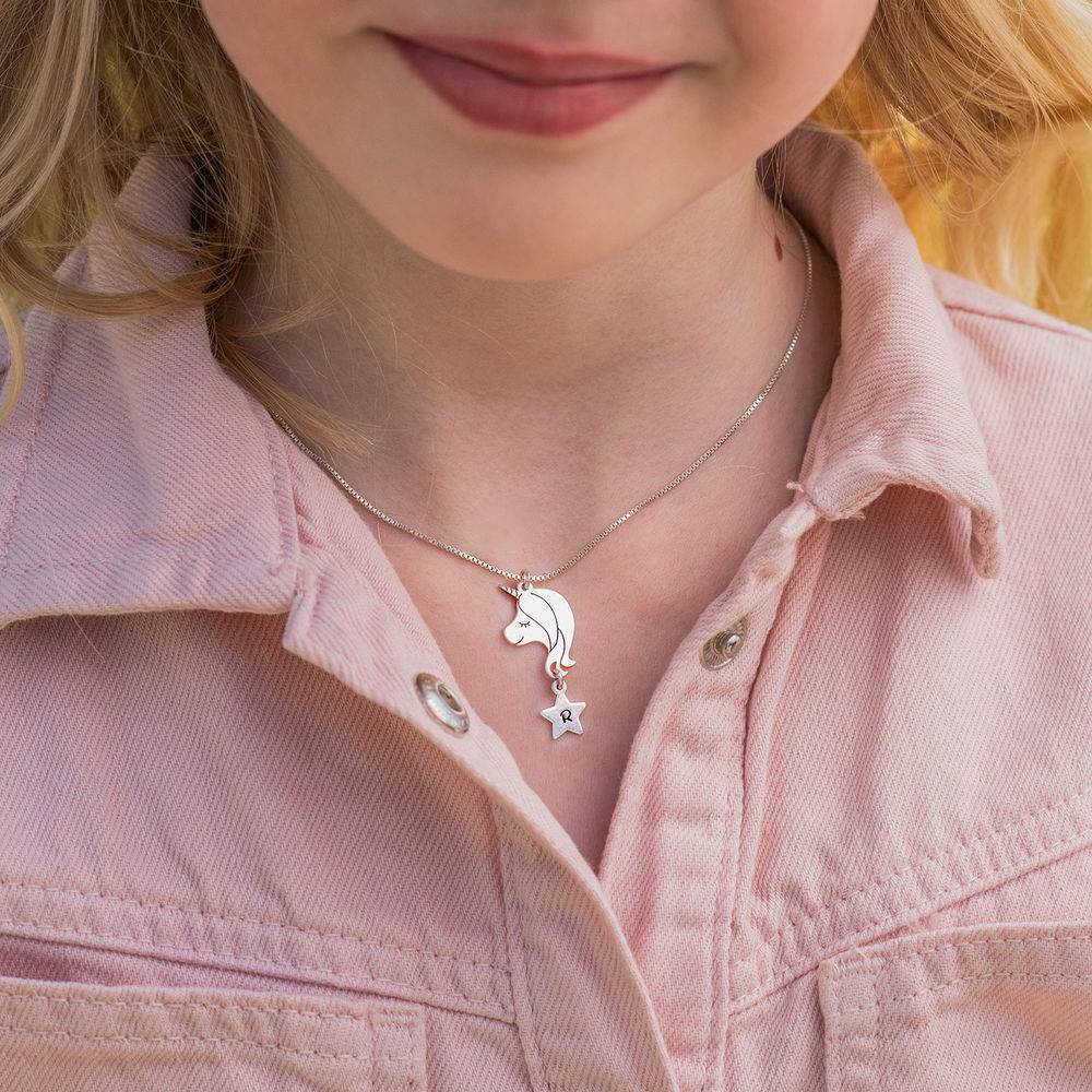 Girls Unicorn Necklace in Sterling Silver product photo