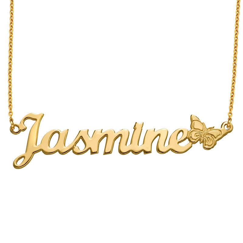 Gold Plated Butterfly Name Necklace product photo