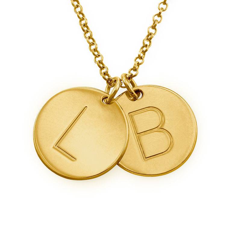 18k Gold Plated Initial Charm Necklace-1 product photo