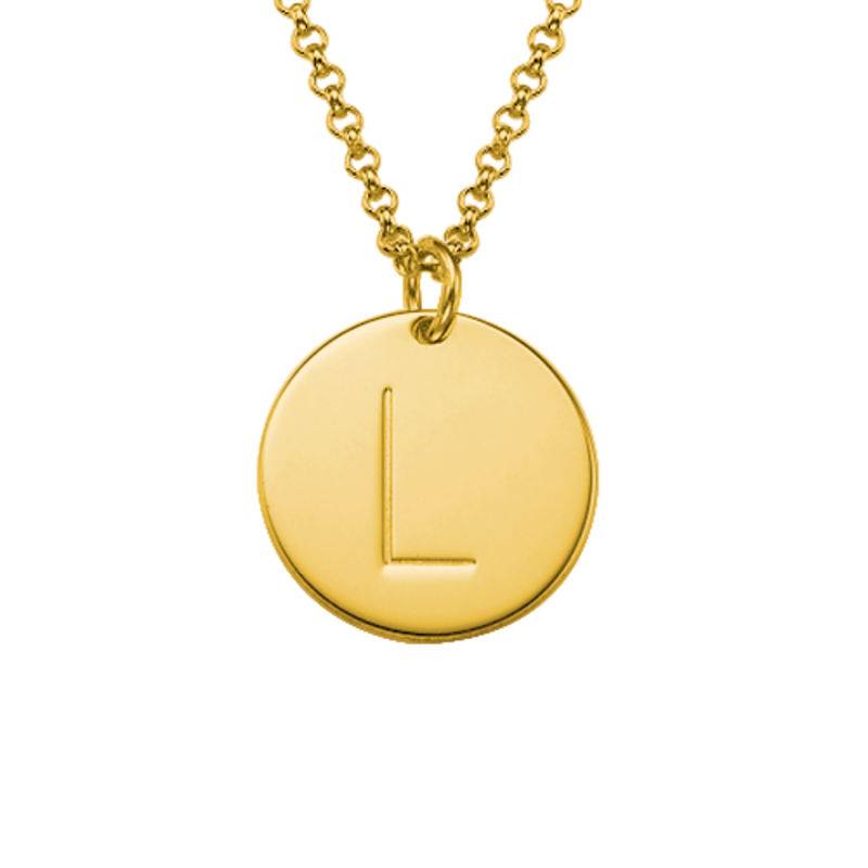 18k Gold Plated Initial Charm Necklace-2 product photo