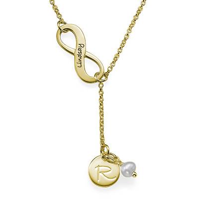 Gold Plated Infinity Y Shaped Birthstone Necklace-1 product photo