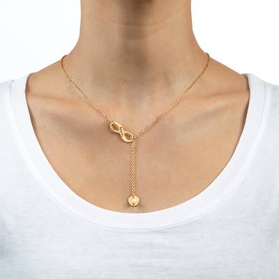 Gold Plated Infinity Y Shaped Birthstone Necklace-2 product photo