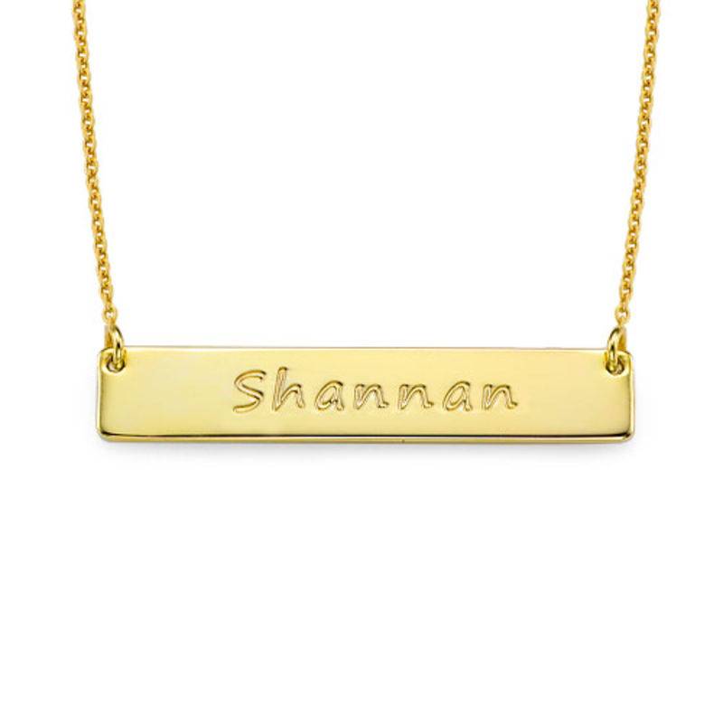 18k Gold Plated Silver Bar Necklace-1 product photo