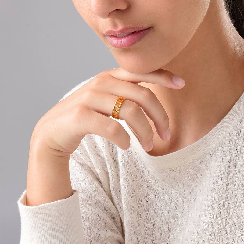 Gold Plated Roman Numeral Ring-3 product photo