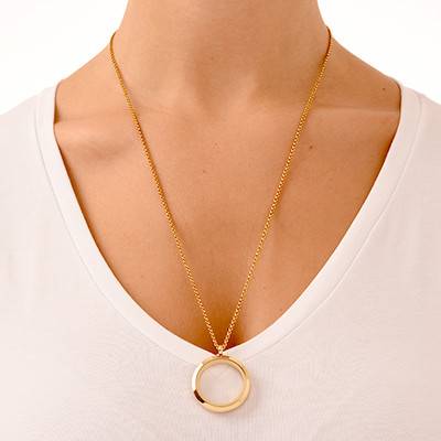 Gold Plated Round Locket Necklace-3 product photo