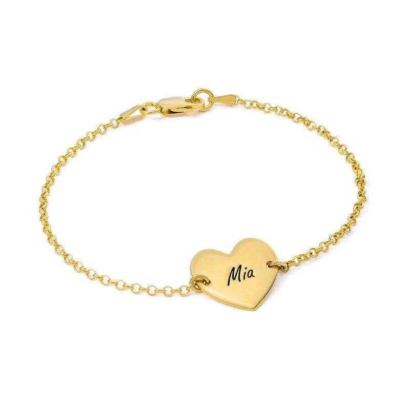 Gold Vermeil Engraved Heart Bracelet product photo