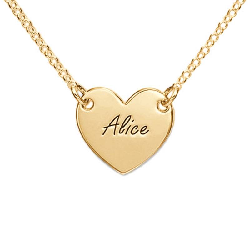 Gold Vermeil Engraved Heart Necklace-2 product photo