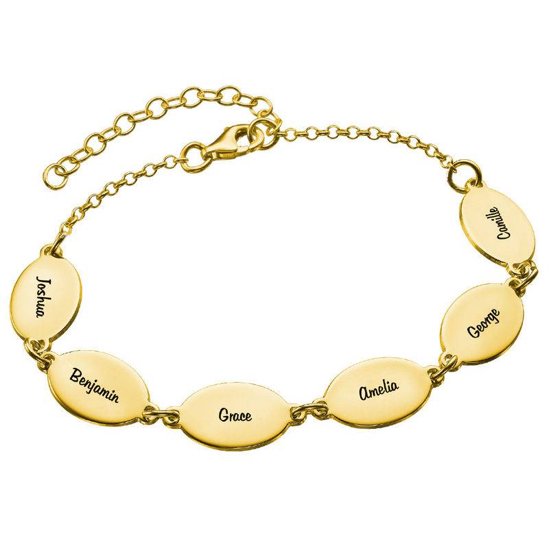 Vermeil Mom Bracelet with Kids Names - Oval Design-1 product photo