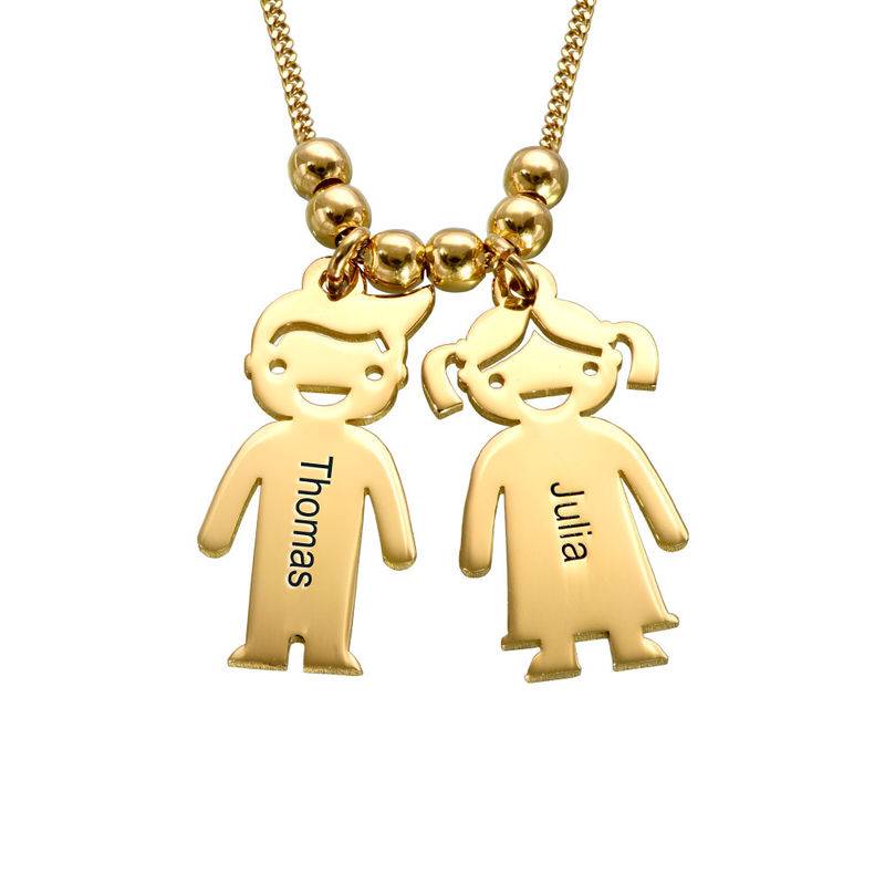 Vermeil Mother's Necklace with Children Charms-4 product photo