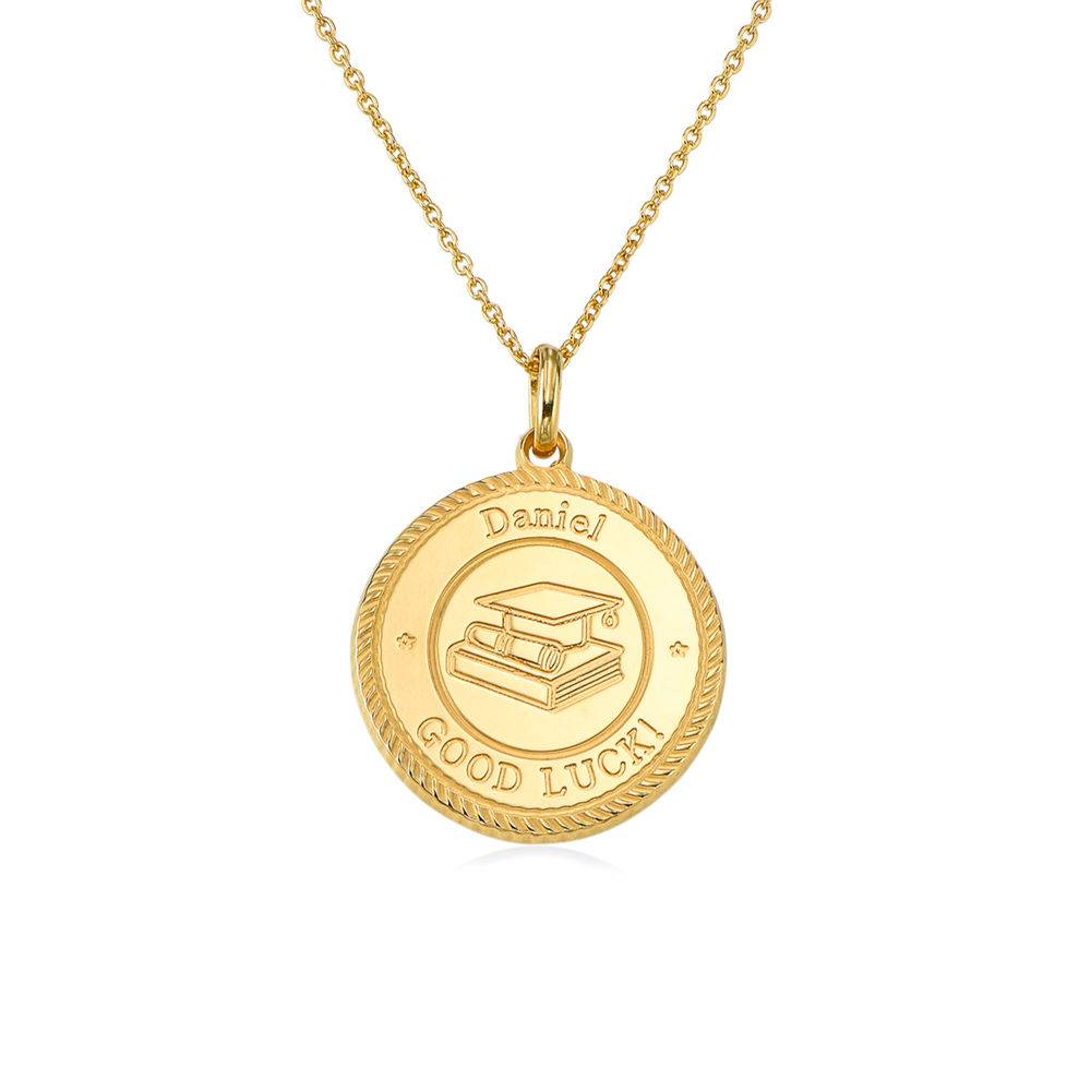 Graduation Cap Personalized Necklace in Gold Vermeil product photo