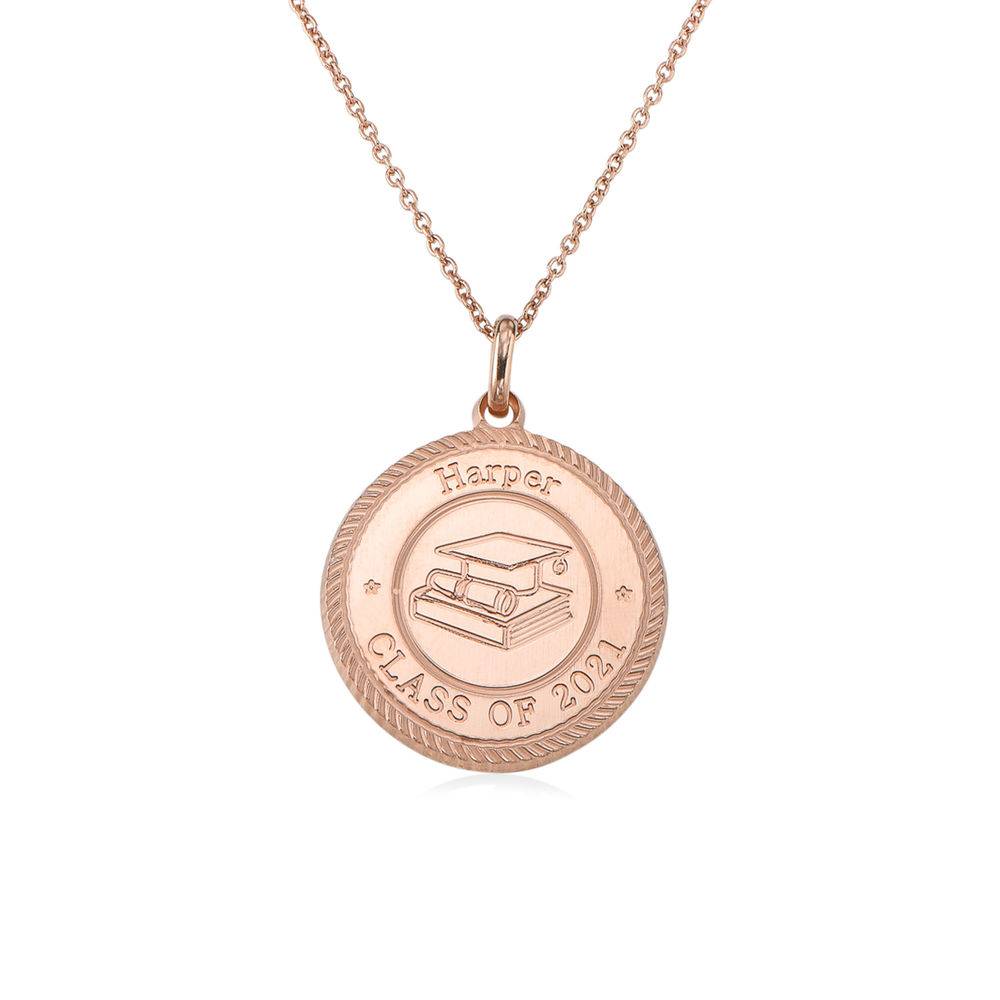 Graduation Cap Personalized Necklace in Rose Gold Plating product photo