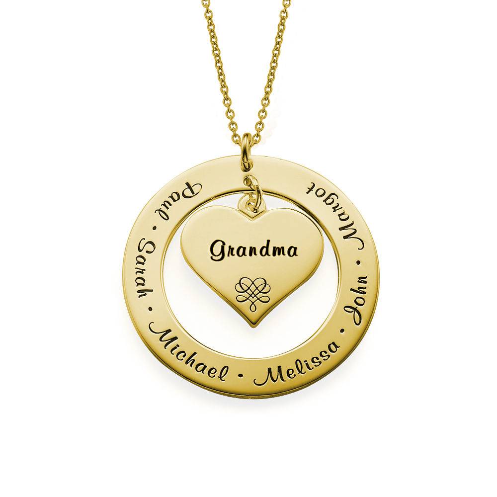 Grandmother Necklace with Names - Gold Plated-6 product photo