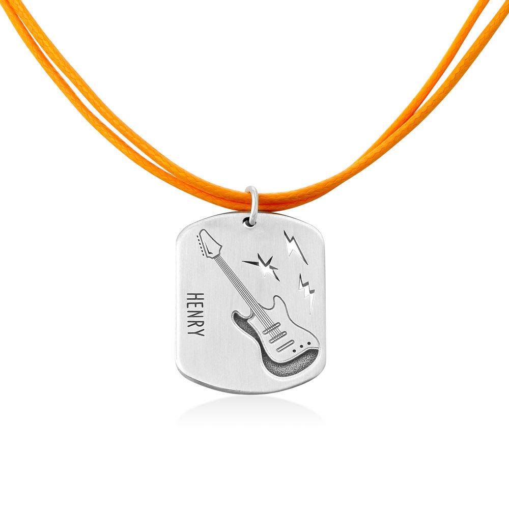 Guitar Custom Dog Tag in Sterling Silver product photo
