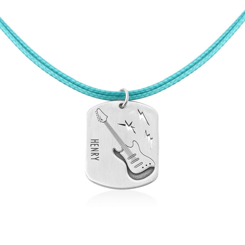 Guitar Custom Dog Tag in Sterling Silver-3 product photo