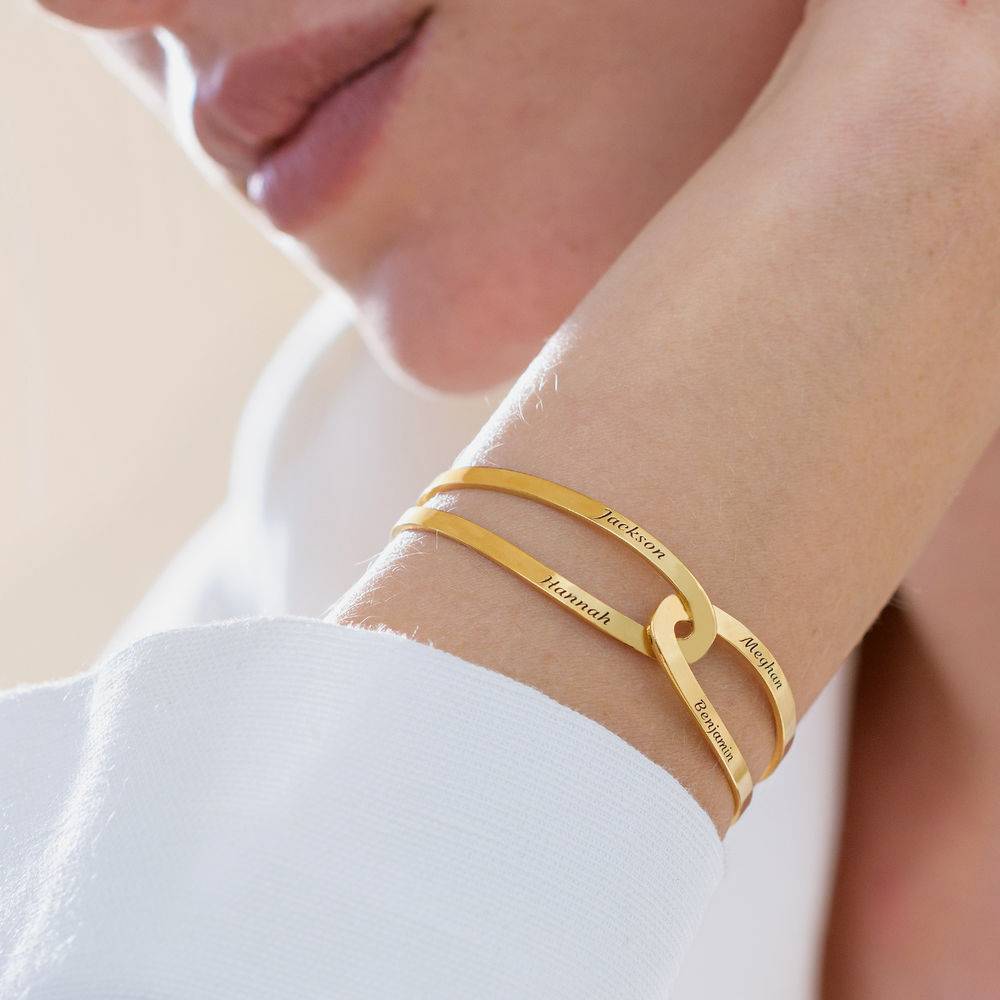 Hand in Hand - Custom Bracelet Cuff in Gold Plating-6 product photo