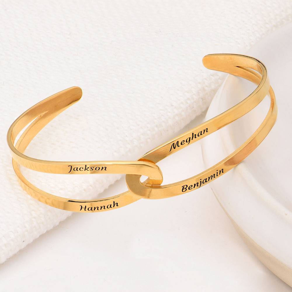 Hand in Hand - Custom Bracelet Cuff in Gold Vermeil-6 product photo