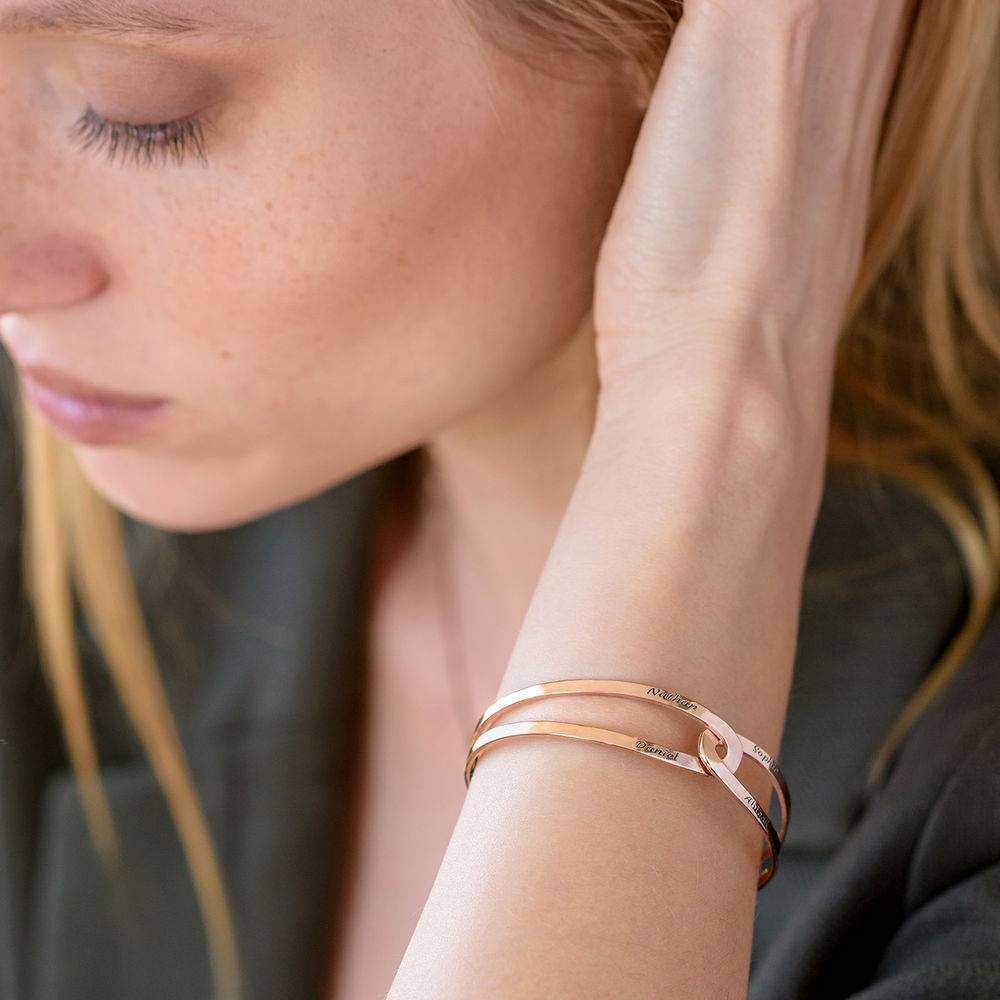 Hand in Hand - Custom Bracelet Cuff in Rose Gold Plating-8 product photo