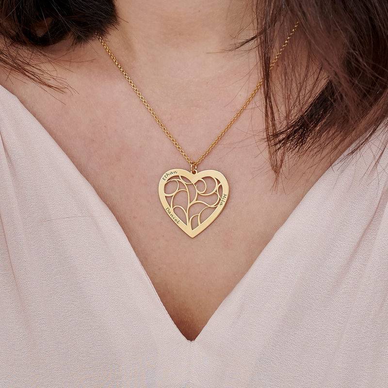 Heart Family Tree Necklace in Gold Plated-4 product photo