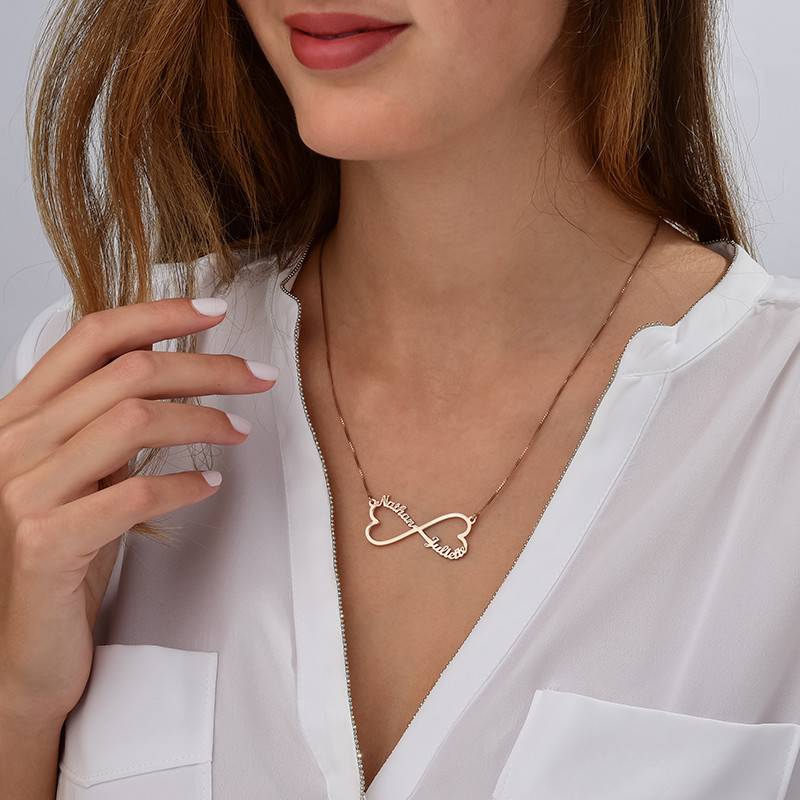 Heart Infinity Name Necklace - Rose Gold Plated-2 product photo