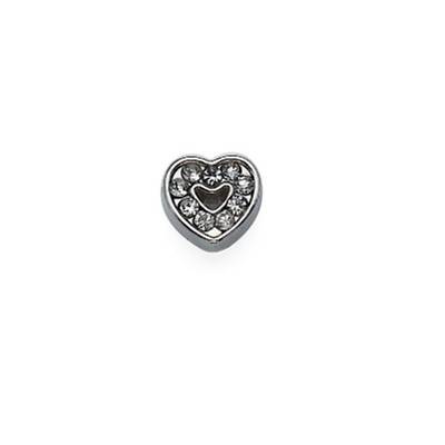 Heart with CZ Stones Charm for Floating Locket-1 product photo