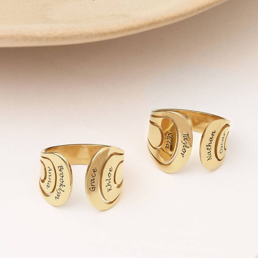 Hug Ring with Kids Name in Gold Plating product photo