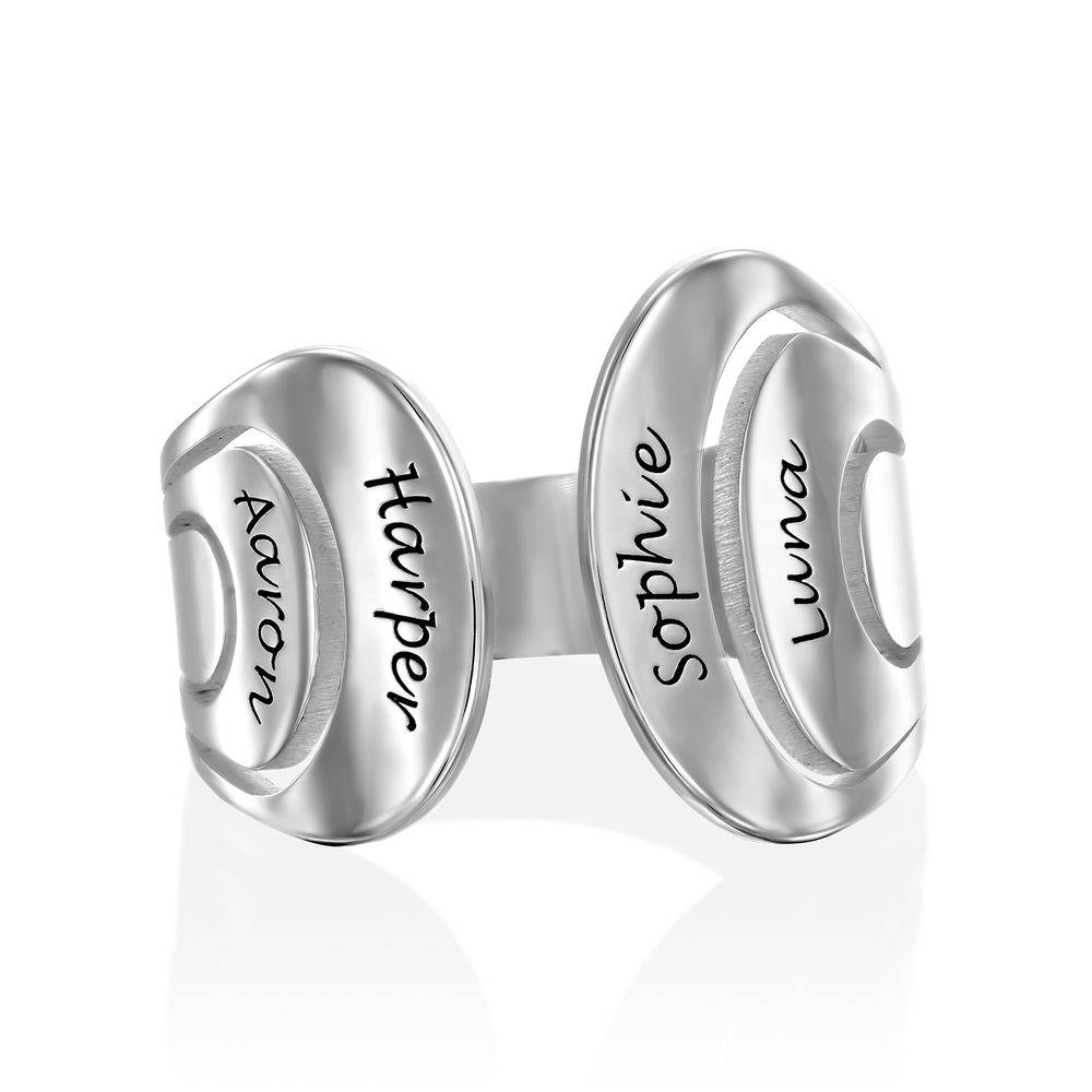 Hug Ring with Kids Names in Sterling Silver-2 product photo