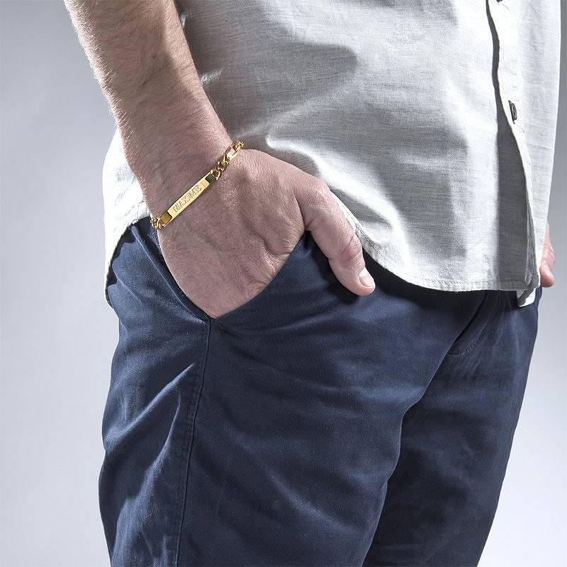 Amigo ID Bracelet for men in 18K Gold Vermeil-5 product photo