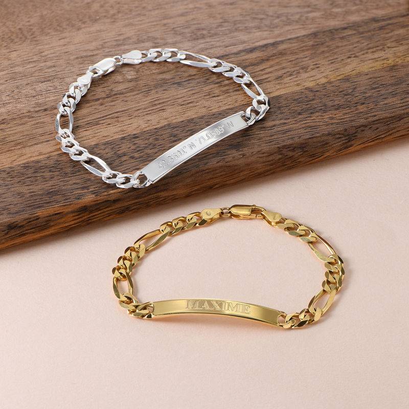 Double Curb Link Chain Bracelet 18k Gold Mens Bracelet Punk Hip Hop Jewelry  - Bracelets - AliExpress