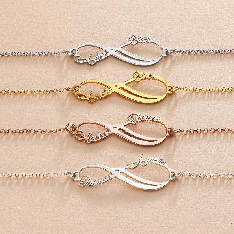 Infinity 2 Names Bracelet with 14K White Gold-1 product photo