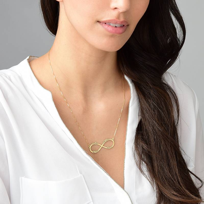 Infinity 4 Names Necklace - 14K Gold-2 product photo