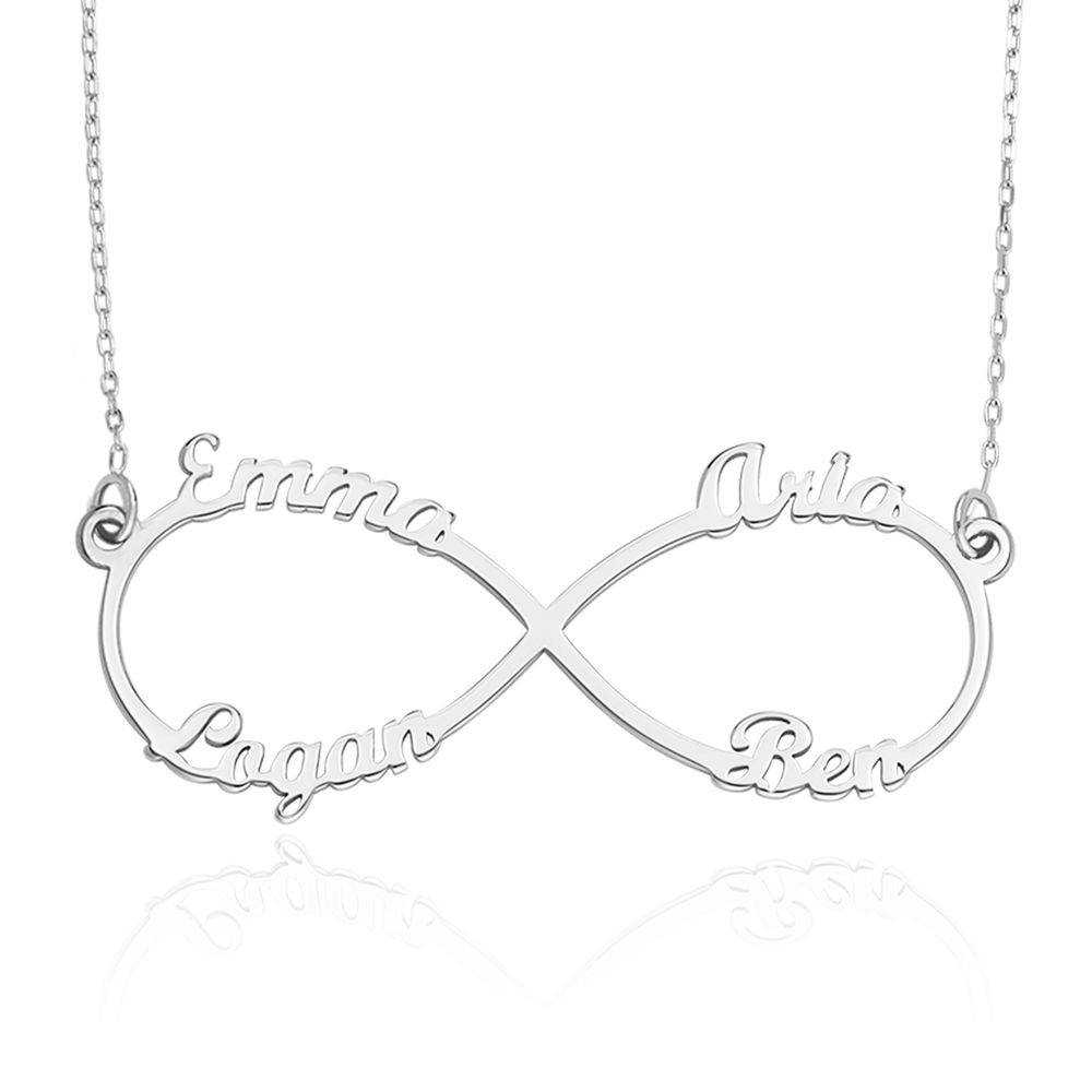 Infinity 4 Names Necklace in 10K White Gold-1 product photo