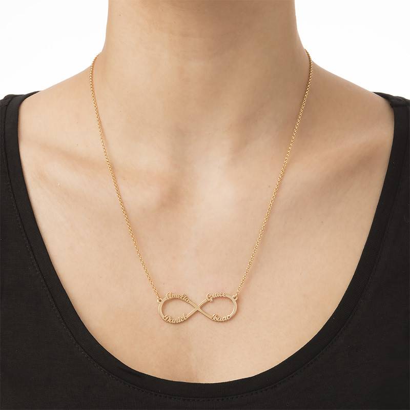 Infinity 4 Names Necklace with Gold Plating product photo