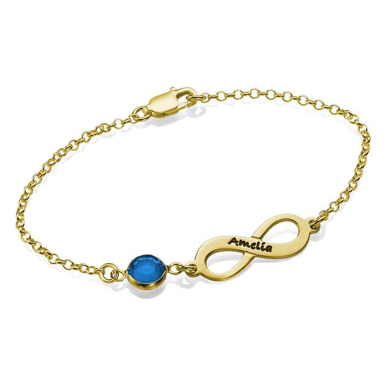 Infinity Birthstone Bracelet in Gold Plating product photo