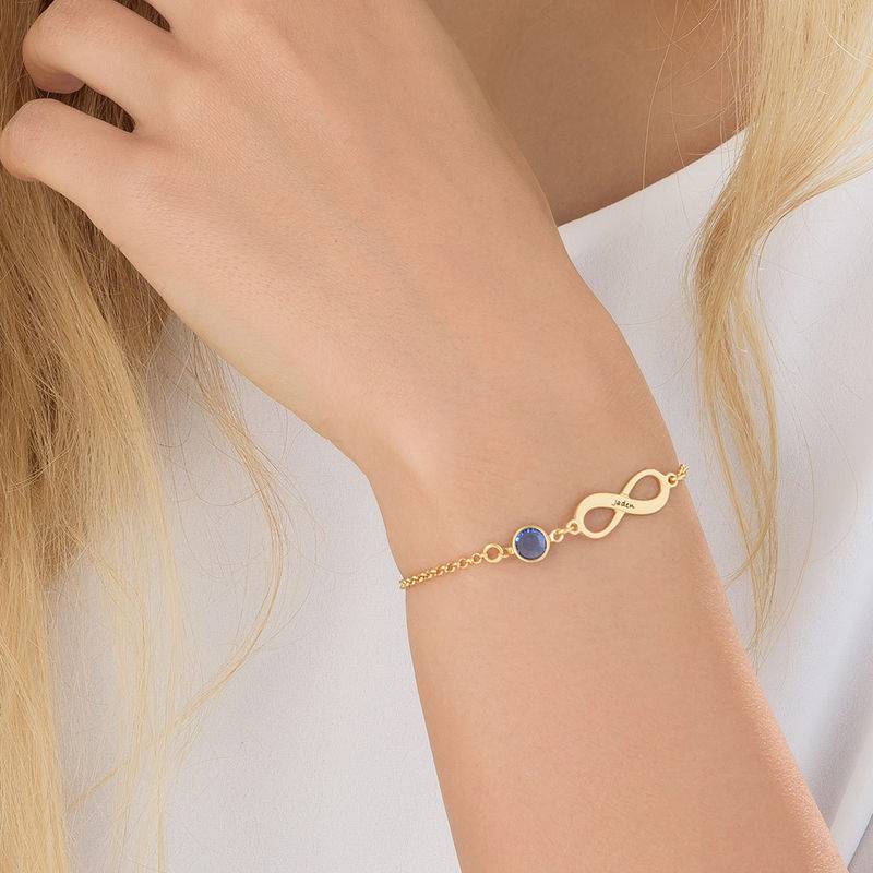 Infinity Birthstone Bracelet in Gold Plating-4 product photo