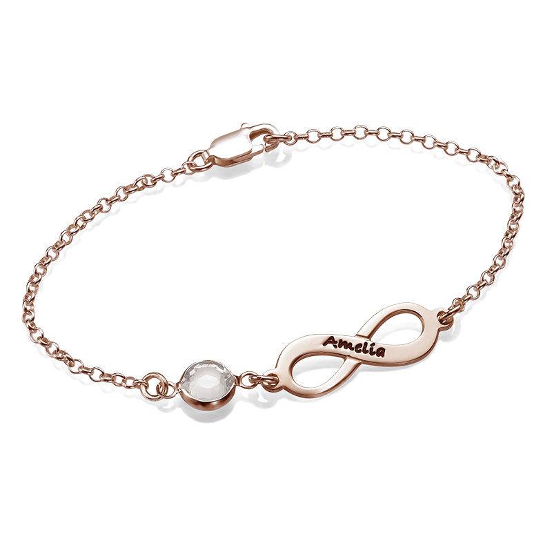 Infinity Birthstone Bracelet in Rose Gold Plating product photo