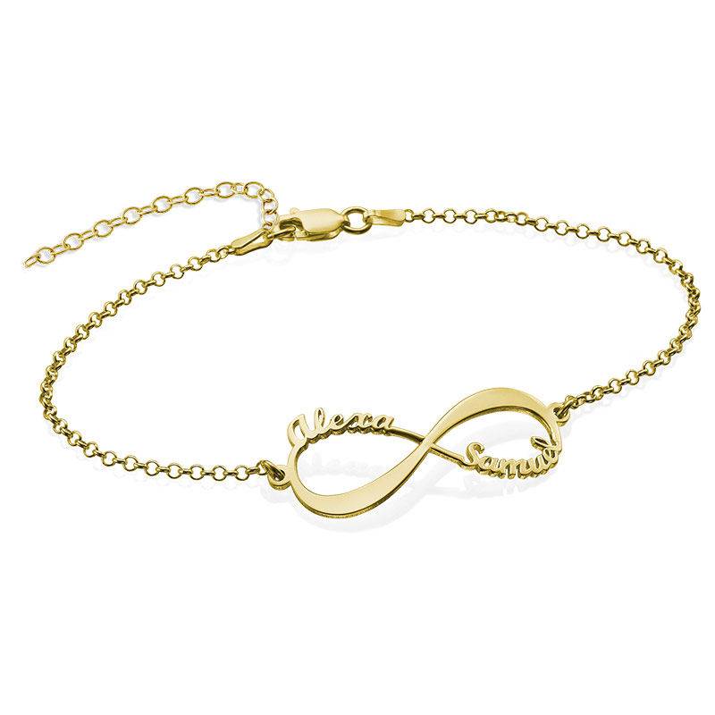 Infinity Bracelet with Names - 18K Gold Plated product photo