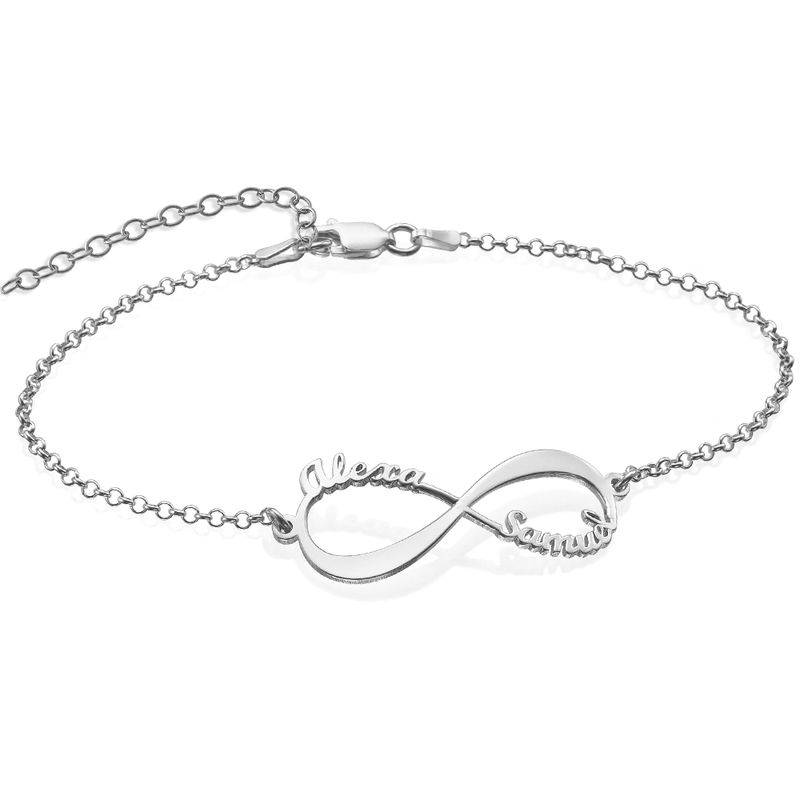 Infinity Bracelet with Names - Sterling Silver-1 product photo