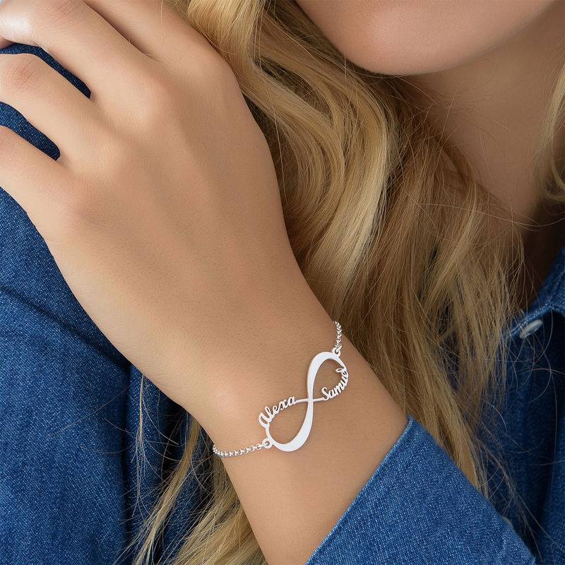 Infinity Bracelet with Names - Sterling Silver product photo