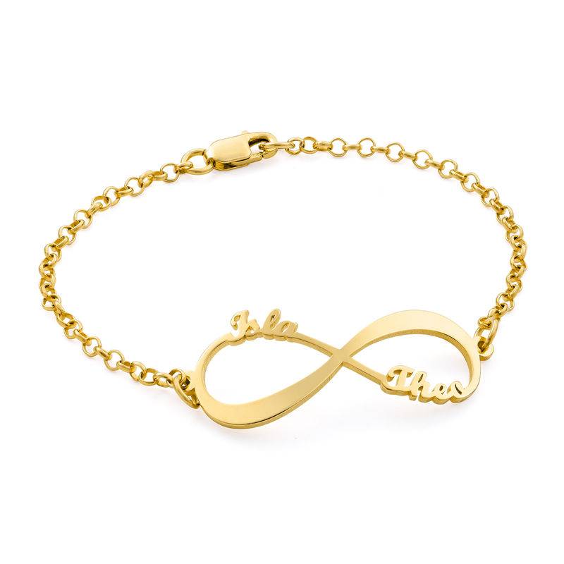 Infinity Bracelet with Names - Gold Vermeil-2 product photo