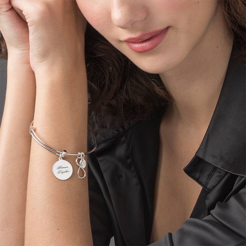 Infinity Charm Bangle Bracelet product photo
